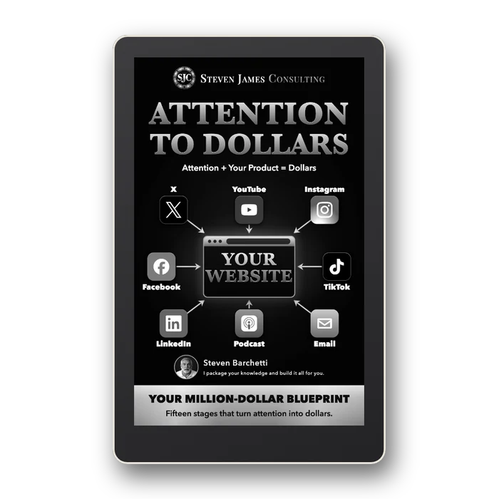 The book Attention To Dollars shown on a Kindle